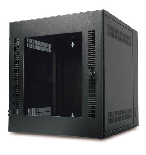 APC NetShelter WX 13U w/Threaded Hole Vertical Mounting Rail Glass Front Door Black