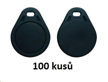 Elatec RFID Unique čip, přívěsek na klíče, 125 kHz, černý, Standard  100-pack