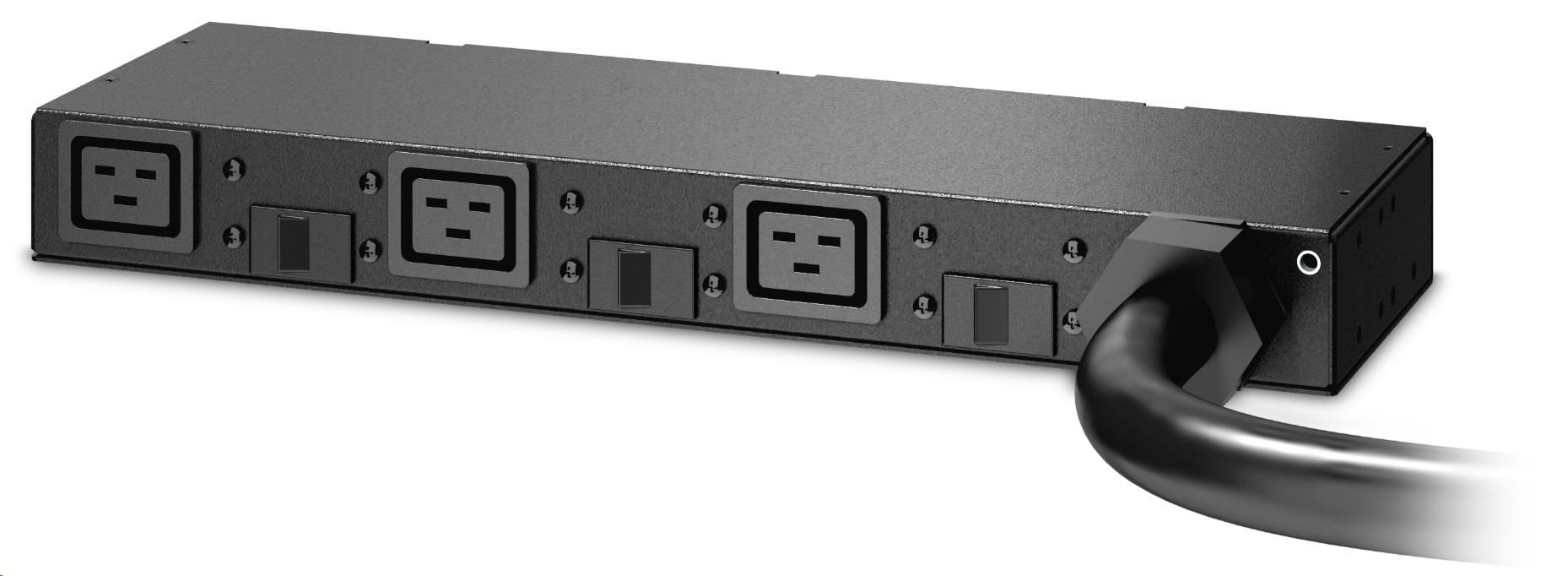 APC Rack PDU, Basic, 0U/1U, 220-240V, 63A, (3) C19, IEC 309 63A 2P+PE (3.66m)