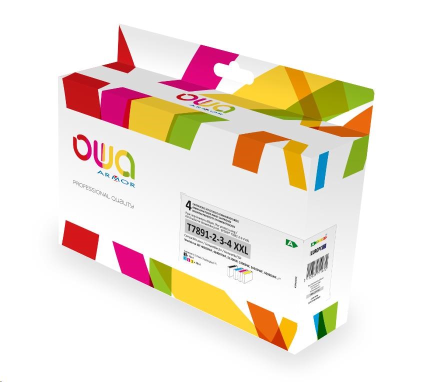 OWA Armor cartridge pro EPSON PACK 4 REMAN. T789 BCMY, 73ml/3x38ml, T789140/T789240/T789340/789440, CMYK
