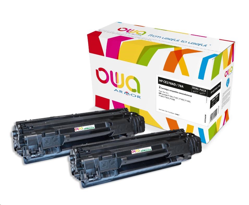 OWA Armor toner pro HP LJ P1566, 1601, 2x2100 stran, CE278AD, černá/black