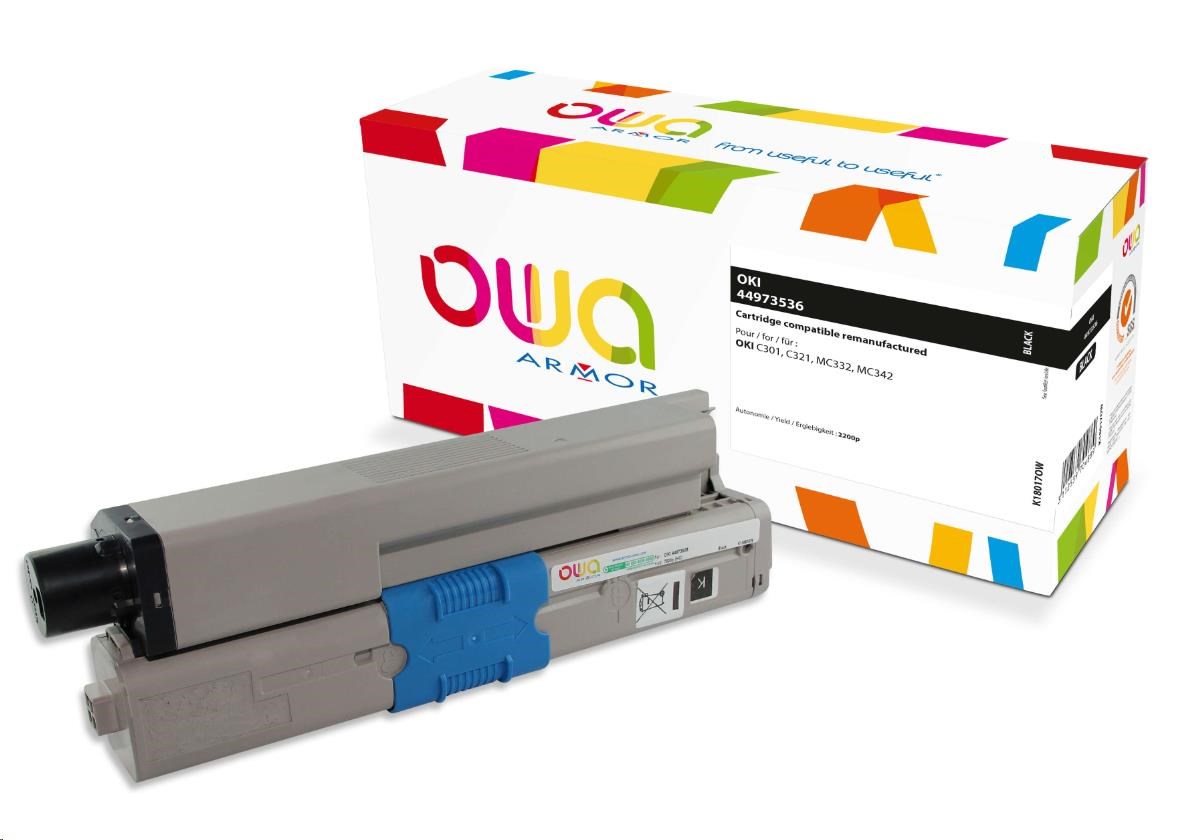 OWA Armor toner pro OKI C301, C321, MC332, MC342, 2200p, 44973536, černá/black