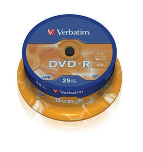 VERBATIM DVD-R(25-Pack)Spindle/General Retail/16x/4.7GB
