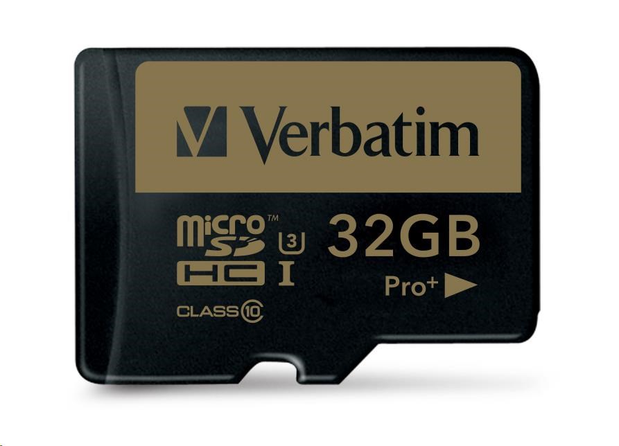 VERBATIM MicroSDHC karta 32GB PRO+ Class 10, UHS 1 (R:90/W:80 MB/s)