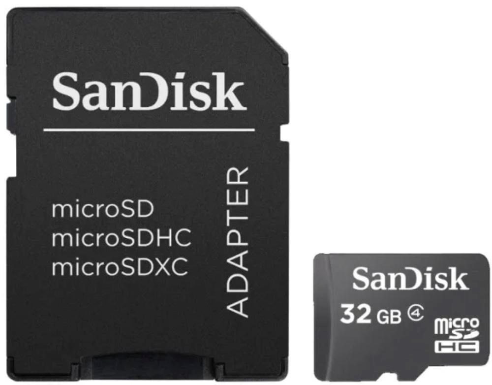 SanDisk MicroSDHC karta 32GB (Class 4) + adaptér