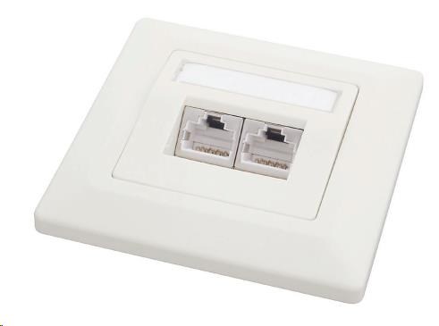 Solarix Zásuvka CAT5E STP 2 x RJ45 pod omítku bílá SX9-2-5E-STP-WH