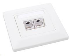 Solarix Zásuvka CAT6 STP 2 x RJ45 pod omítku bílá SX9-2-6-STP-WH