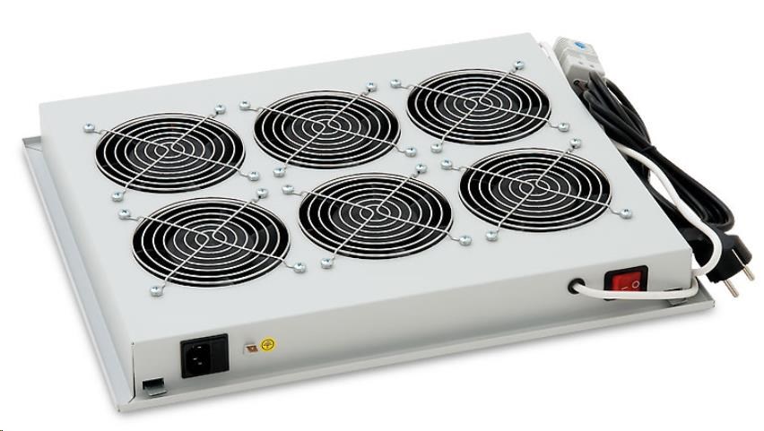 TRITON Ventilační jednotka horní (spodní), 6 ventilátory-230V/90W, termostat, černá
