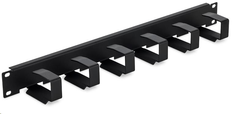 TRITON 19" vyvazovací panel 1U, 6x vyvazovací háček 70x27 mm, černý