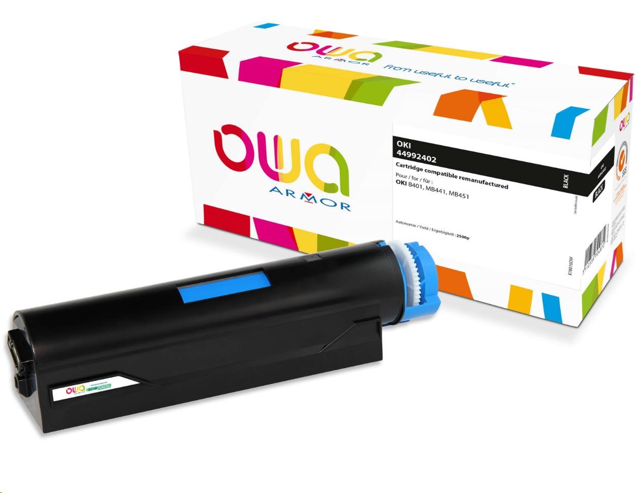 OWA Armor toner pro OKI Laserjet B401/MB451, 2500 stran, 44992402, černá/black