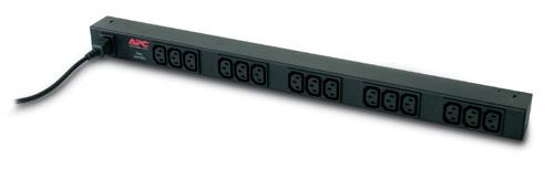 APC Rack PDU, Basic, ZeroU, 10A, 230V, (15)C13, IEC-320 C14 1.9m