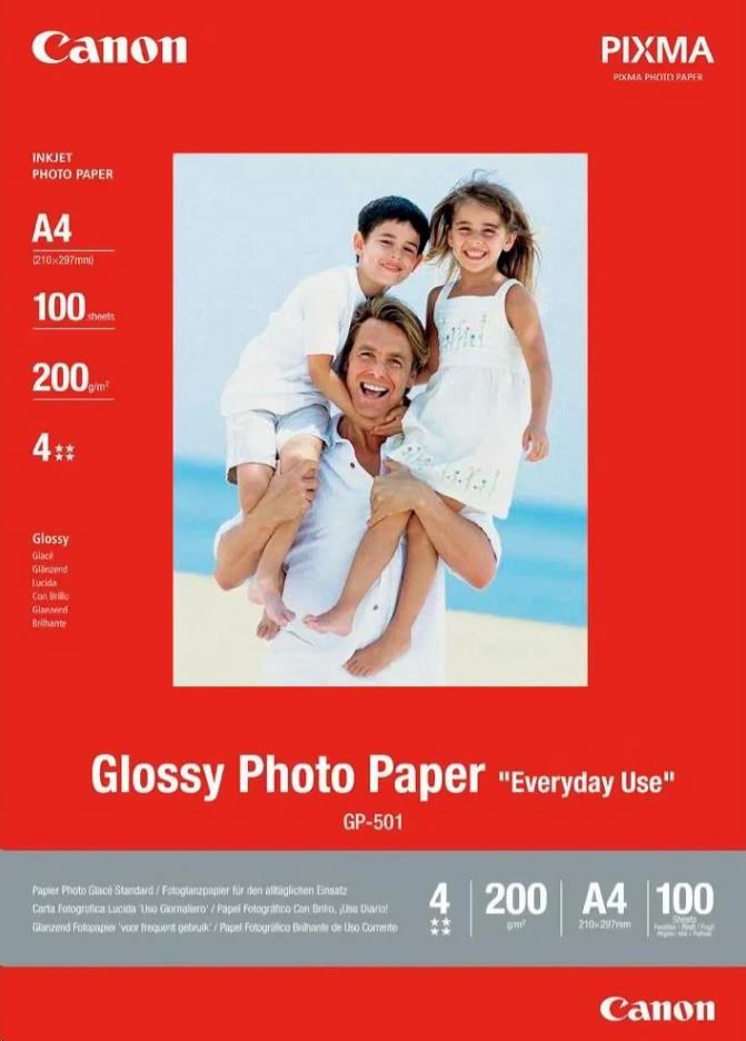 Canon fotopapír GP-501, A4, lesklý, 100 ks, 200g/m