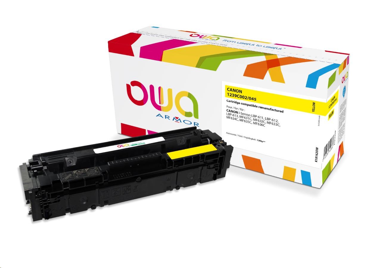 OWA Armor toner pro CANON LBP 611Cn, 613Cdw, 631Cn, 633Cdw, MFP635Cx, 1300 str., žlutá/yellow (CRG045Y)