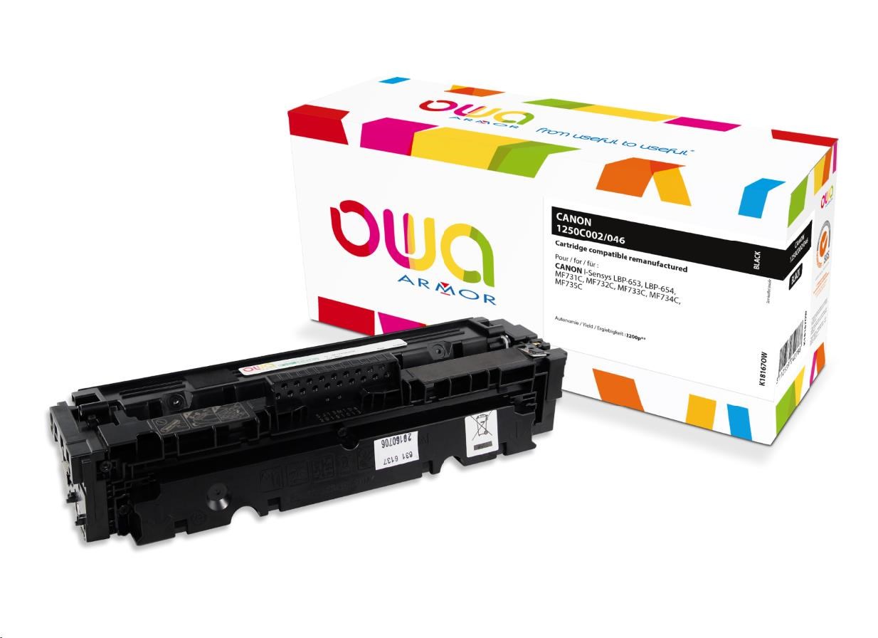 OWA Armor toner pro CANON LBP  653Cdw, 654Cx, MFP735Cx, 2200 str., černá/black (CRG046BK)