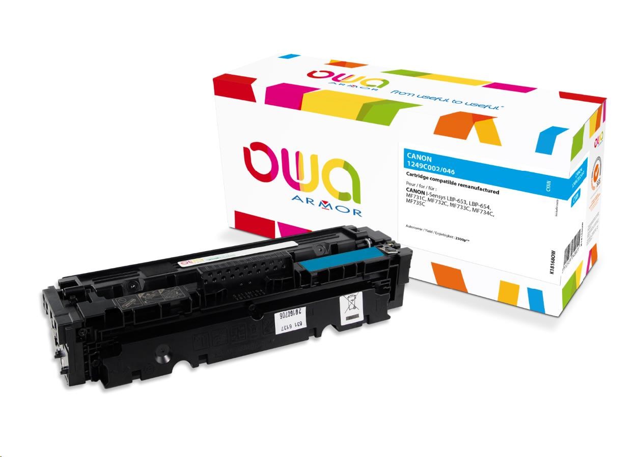 OWA Armor toner pro CANON LBP  653Cdw, 654Cx, MFP735Cx, 2300 str., modrá/cyan (CRG046C)