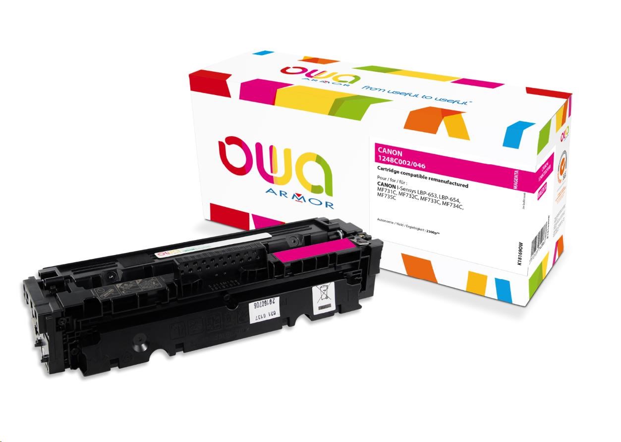 OWA Armor toner pro CANON LBP  653Cdw, 654Cx, MFP735Cx, 2300 str., červená/magenta (CRG046M)