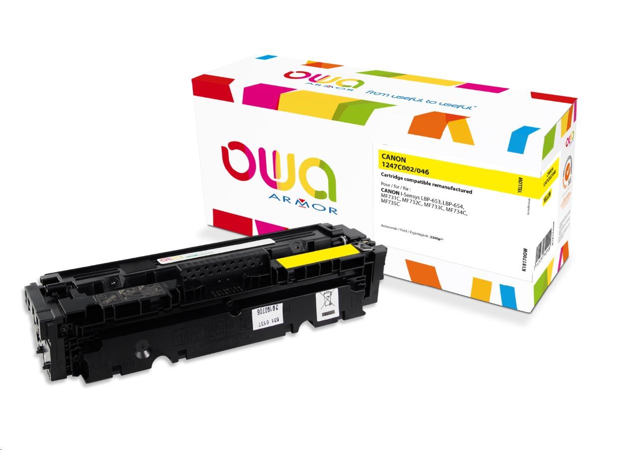 OWA Armor toner pro CANON LBP  653Cdw, 654Cx, MFP735Cx, 2300 str., žlutá/yellow (CRG046Y)