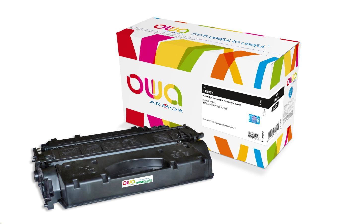 OWA Armor toner pro HP Laserjet P2050, P2055, 13000 stran, CE505X JUMBO, černá/black