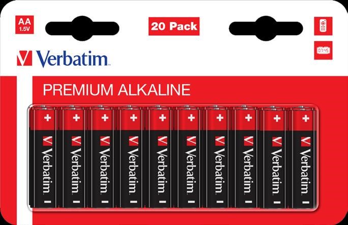 VERBATIM  Alkalická Baterie AA 20 Pack / LR6