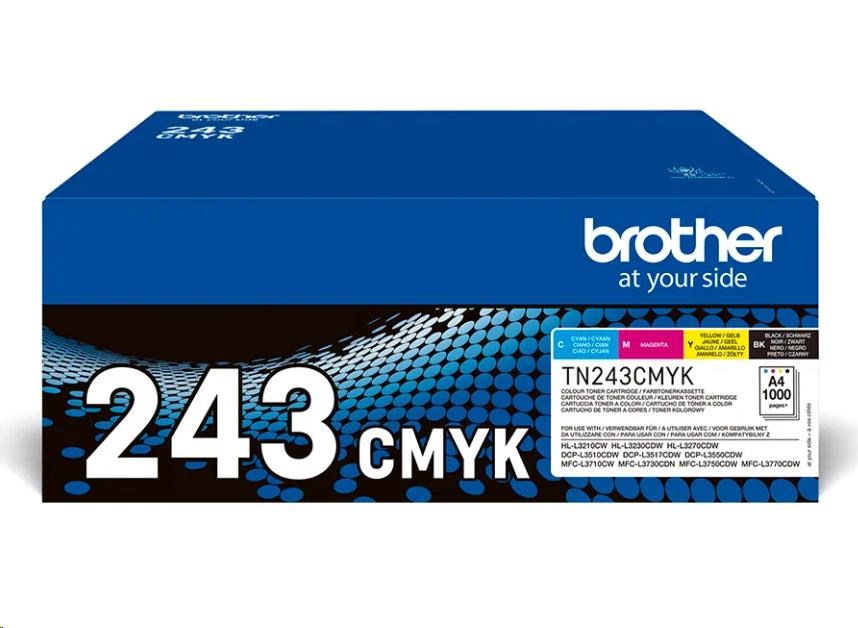 BROTHER Toner TN-243CMYK - PRO HLL3210 HLL3270 DCPL3510 DCPL3550 MFCL3730 MFCL3770 - cca 1000stran SADA