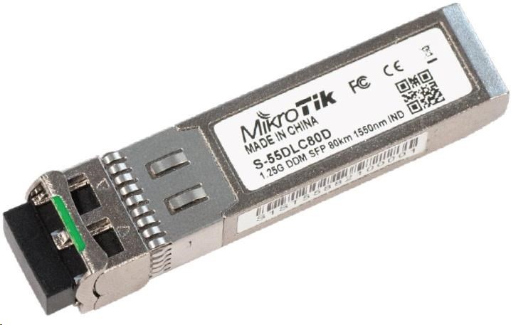 MikroTik SFP (miniGBIC) modul S-55DLC80D, SM, 80km, 1.25G, 1550nm, LC duplexní