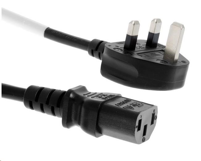 PREMIUMCORD Kabel napájecí 230V, zahnutá zástrčka pro Velkou Británii, 2m