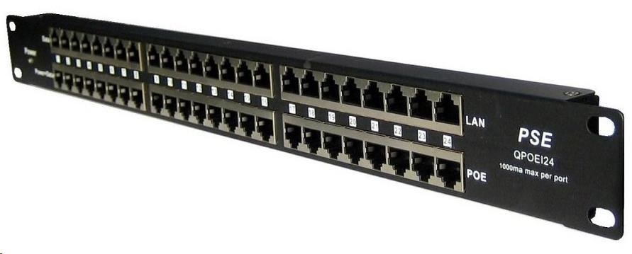 POE injektor pasivní - 24x 100 Mb/s, stíněný panel