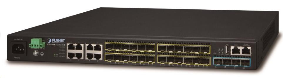 Planet switch SGS-6341-16S8C4XR, Switch, L3, 8x 1000Base-T, 24x 1Gb SFP, 4x 10Gb SFP+, Web/SNMP, ACL, QoS, IGMP,IP stack