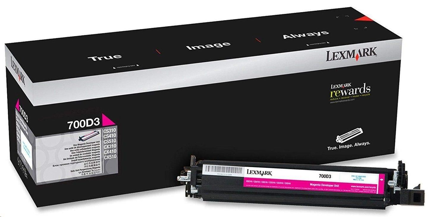 Lexmark purpurový Developer Unit 700D3 pro C2132, CS31x, CS41x, CS51x, CS31x a CX41x - 40 000 str