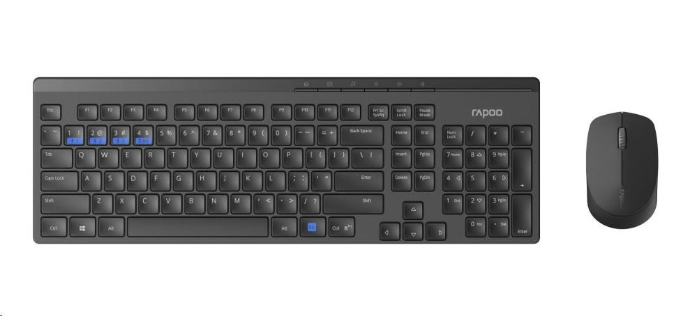 RAPOO set klávesnive a myš 8100M Wireless Multi-Mode Optical Mouse and Keyboard Set Black CZ/SK