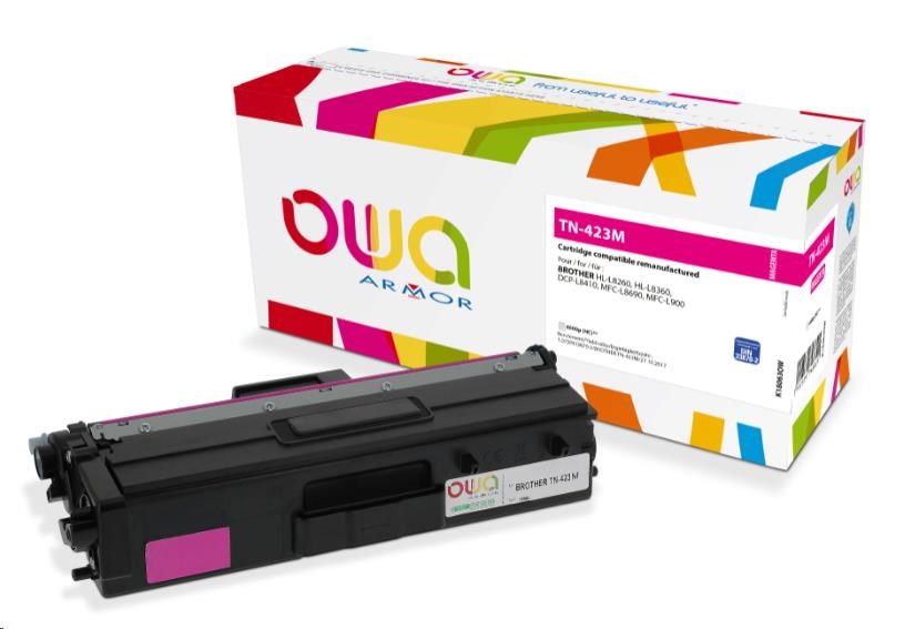 OWA Armor toner pro BROTHER HL-L 8260, 4.000 str., kom. s TN423M červená/magenta