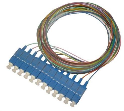 Pigtail SM 9/125, OS2, konektor SC, LS0H, 1m - sada 12 ks