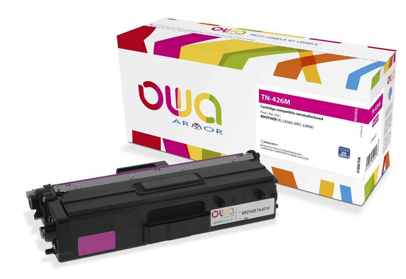 OWA Armor toner pro BROTHER HL-L 8360, 6.500 str., kom. s TN426M červená/magenta