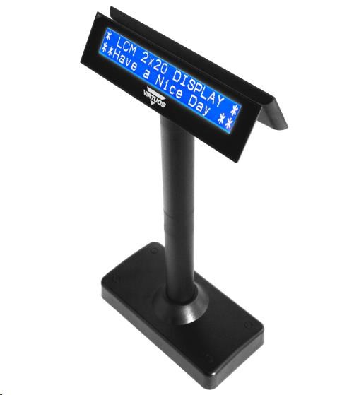 Virtuos oboustranný LCD zákaz. displej Virtuos FL-730MB 2x20, serial, černý