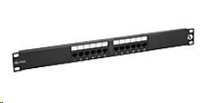 Solarix Patch panel 12 x RJ45 CAT5E UTP 150 MHz černý SX12-5E-UTP-BK