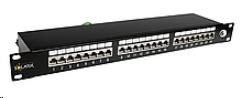 Solarix Patch panel 24 x RJ45 CAT6 STP černý 1U SX24-6-STP-BK
