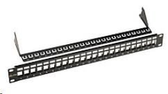 Solarix Univerzální modulární neosazený patch panel 24 portů černý 1U SX24M-0-STP-BK-UNI