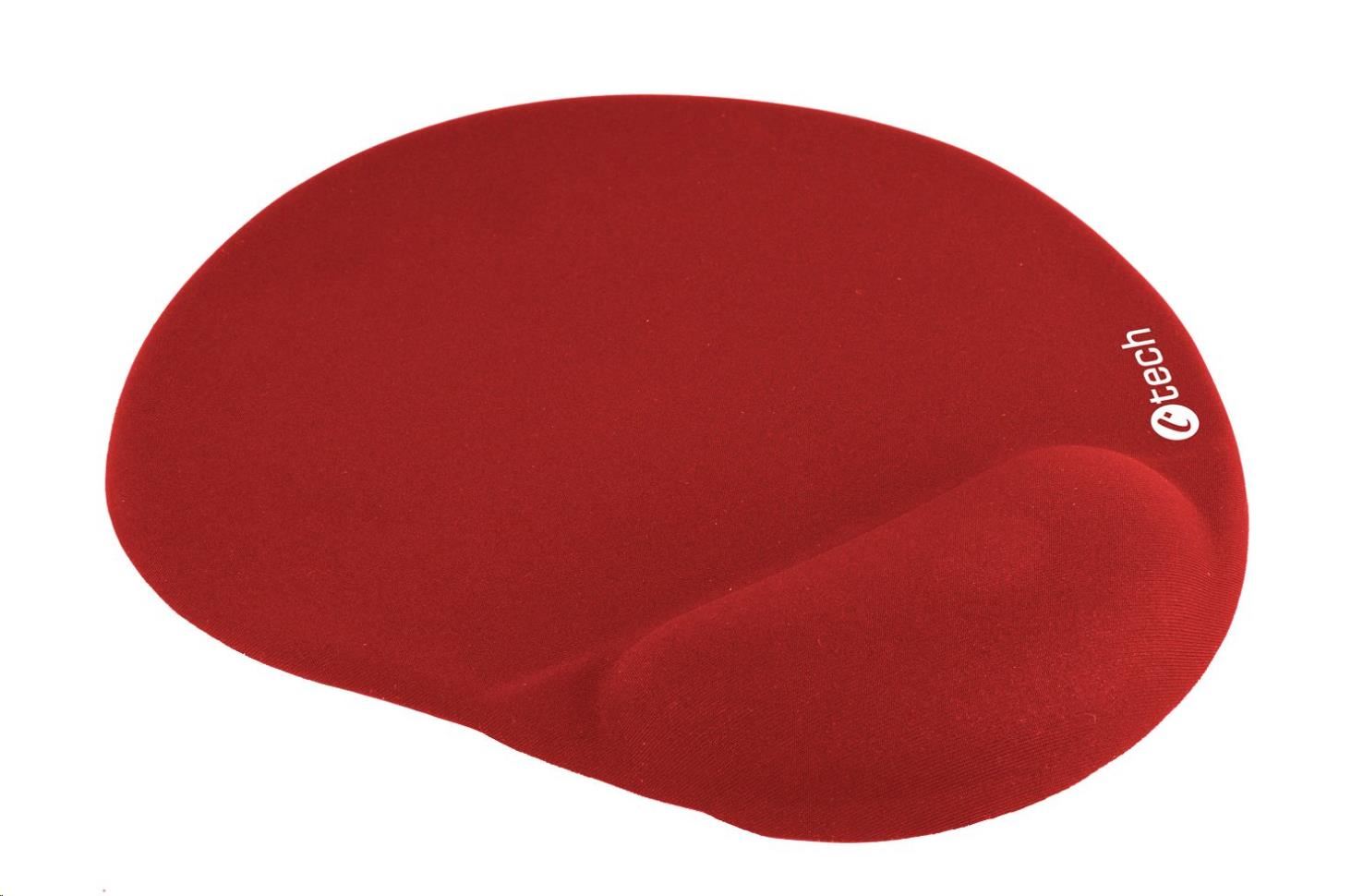 C-TECH Podložka pod myš gelová MPG-03, červená, 240x220mm