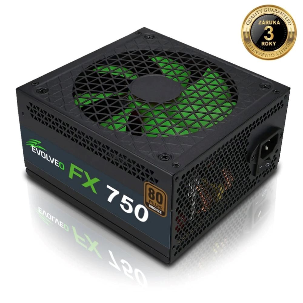 EVOLVEO FX 750 , zdroj 750W ATX, 14cm, tichý, 80+ bronze, bulk, záruka 3 roky