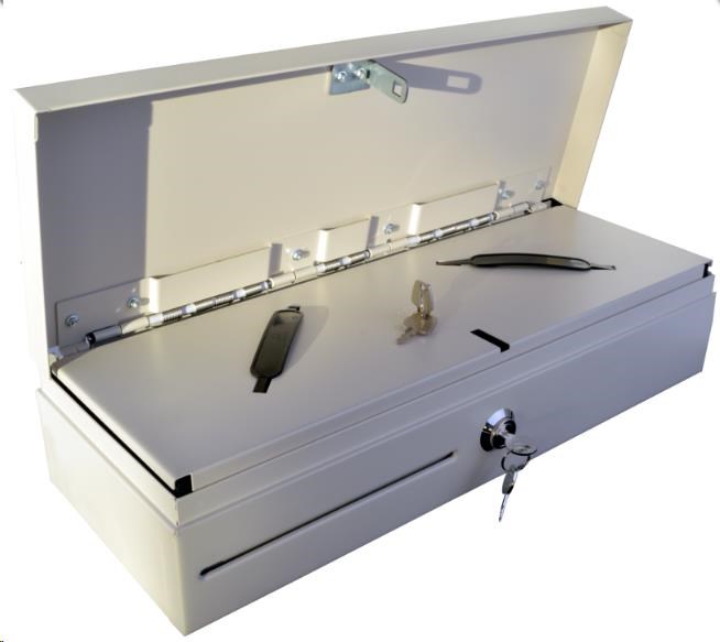 Virtuos pokladní zásuvka Flip-top FT-460C4 - s kabelem, se zamykacím krytem, bílá