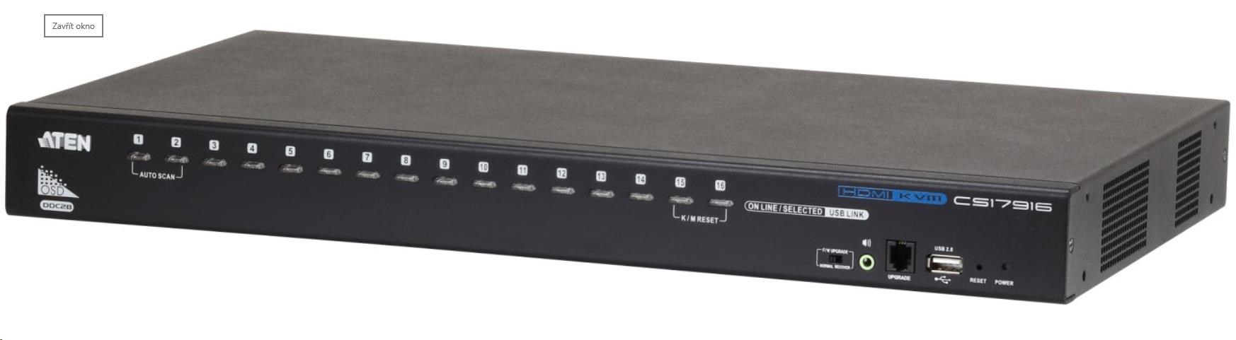 ATEN 16-port HDMI KVMP USB, 2port USB HUB, audio