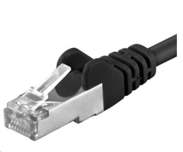 PREMIUMCORD Patch kabel CAT6a S-FTP, RJ45-RJ45, AWG 26/7 0,25m černá