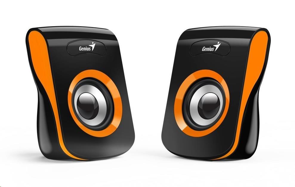 GENIUS repro SP-Q180 Orange, 2.0, 6W, USB napájení, 3,5" jack, černo-oranžové