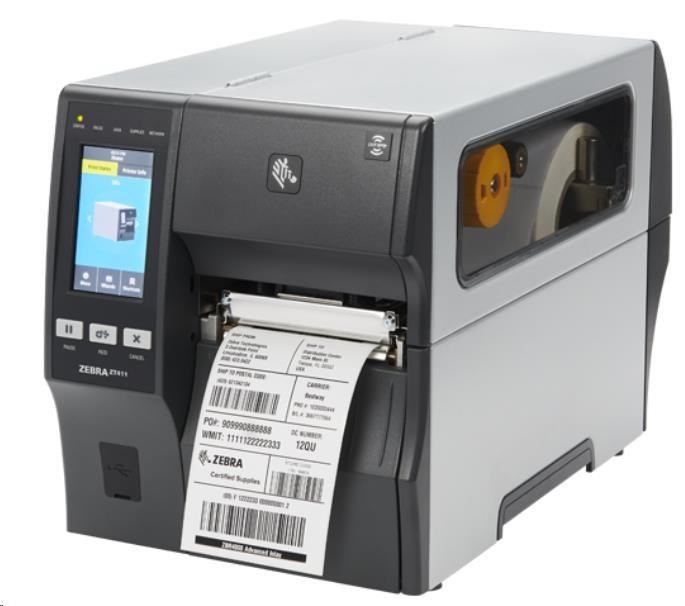 Zebra ZT411,průmyslová 4" tiskárna,(203 dpi),peeler,disp. (colour),RTC,EPL,ZPL,ZPLII,USB,RS232,BT,Ethernet