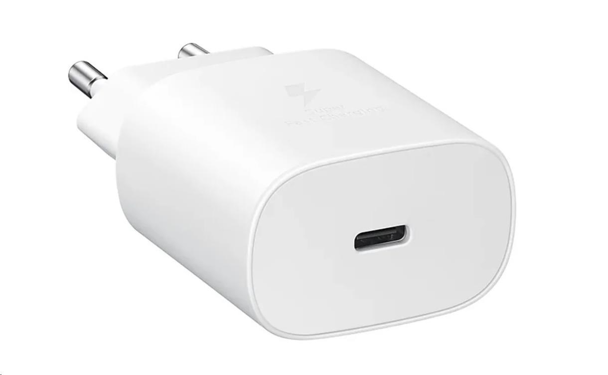 Samsung cestovní nabíječka EP-TA800XWE, Quickcharge 25W, kabel USB-C, bílá