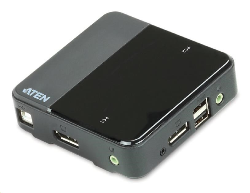 ATEN 2-port DisplayPort KVM USB, audio, včetně kabelů