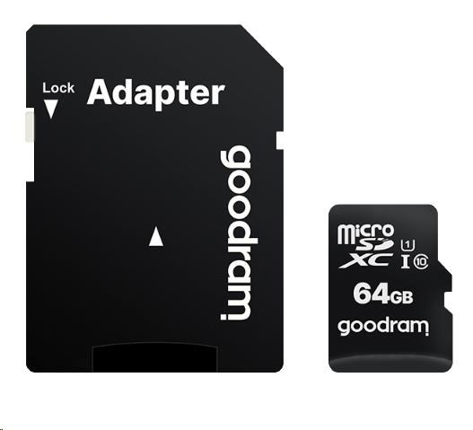 GOODRAM MicroSDXC karta 64GB M1AA, UHS-I Class 10, U1 + adaptér