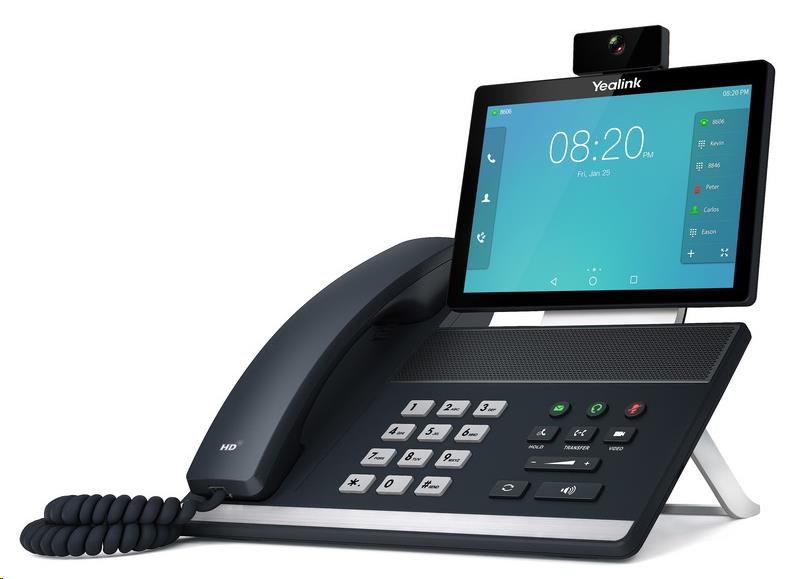 Yealink VP59 IP telefon, 8" 1280x800 LCD, 2x 10/100/1000, Wi-Fi, Bluetooth, FHD kamera, PoE, 16xSIP, 2xUSB, bez adaptéru