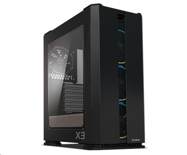 ZALMAN skříň X3 Black,  ATX bez zdroje, aRGB