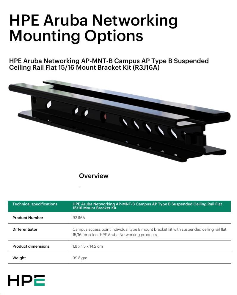 AP-MNT-A Campus AP mount bracket kit (individual) type A: suspended ceiling rail flat 9/16
